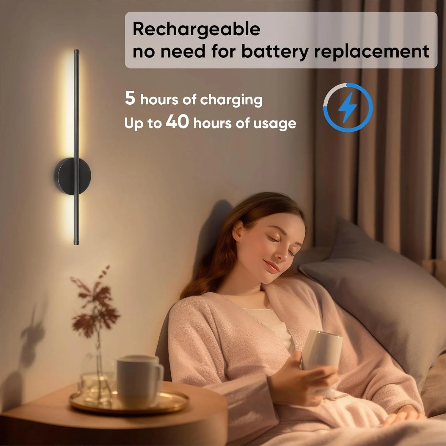 Cordless Rechargeable Wall Sconce (Remote-Controlled)