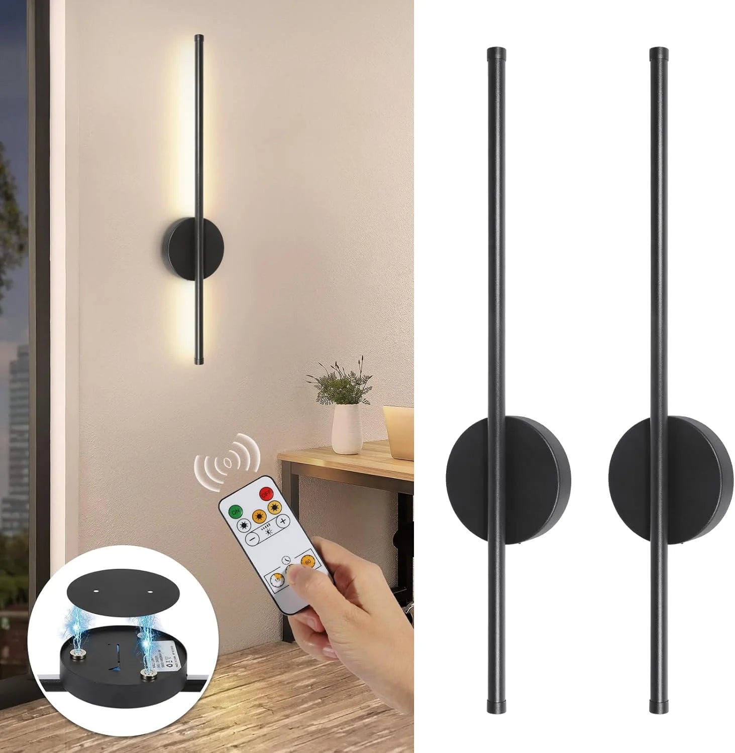 Cordless Rechargeable Wall Sconce (Remote-Controlled)